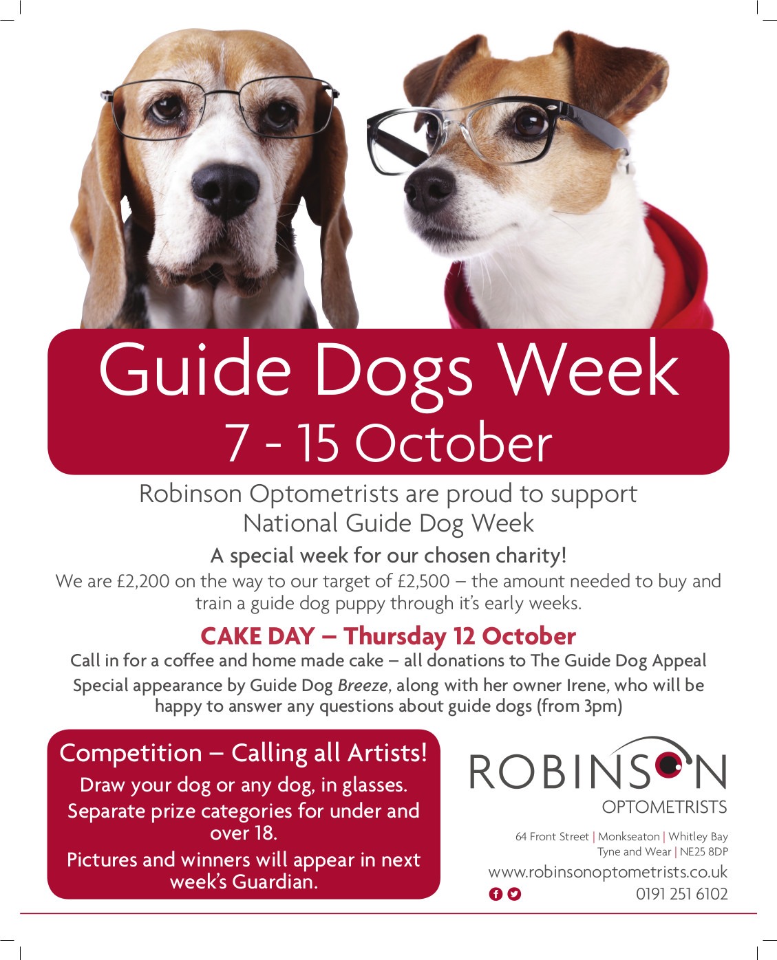 Guide Dogs Week at Robinson Optometrists, Monkseaton
