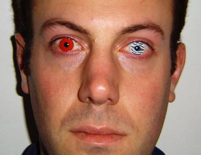 scary red contact lenses